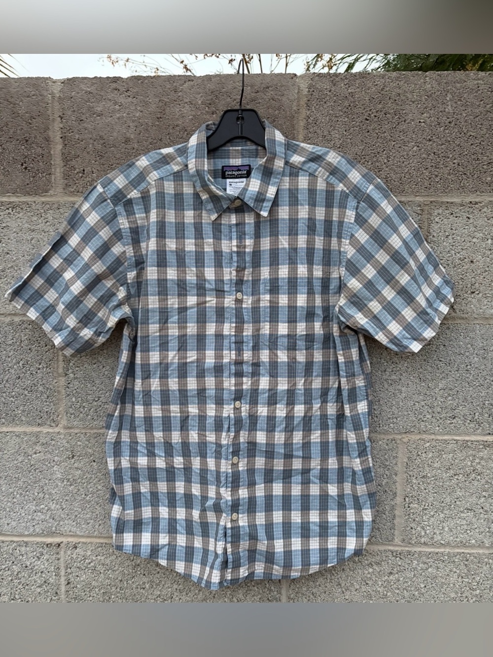 Patagonia Fezzman Hiking Shirt Mens Medium Plaid Button Up Sh Slv Lightweight
